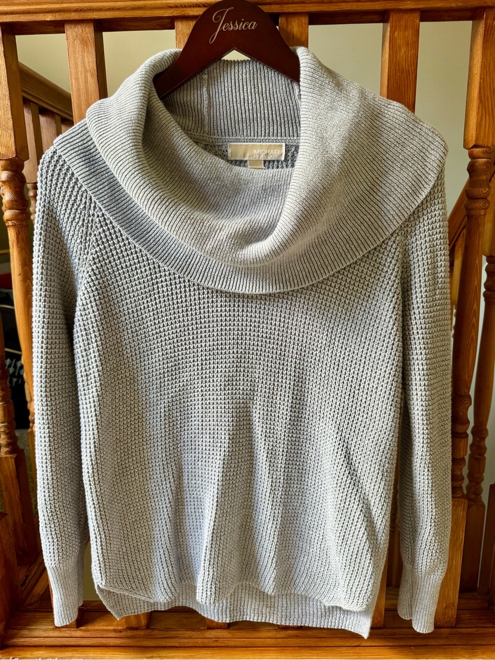 MICHAEL Michael Kors Light Gray Cowl Neck Sweater